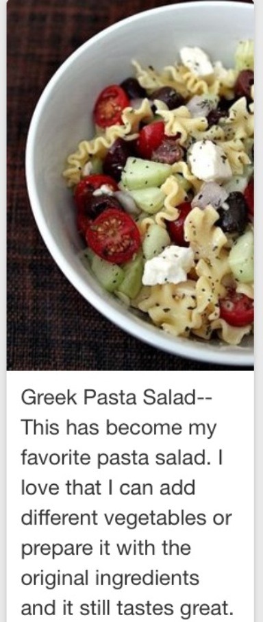 Love Greek pasta salad! 