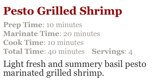 Pesto Grilled Shrimp