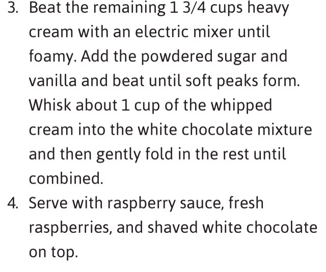 Amazing White Chocolate Mousse With Raspberry Sauce 