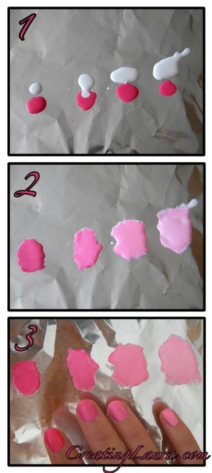 9. Here’s a great way to put that white nail polish to good use.Use it to make a super easy ombrè manicure.