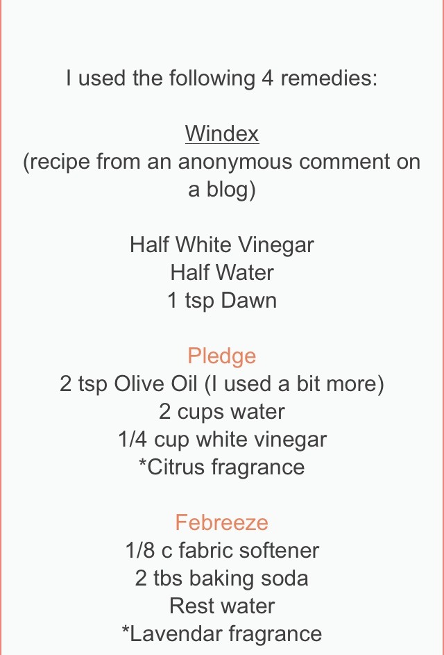 " Homemade Windex, Febreeze, Pledge & Bathroom Cleaner"👌