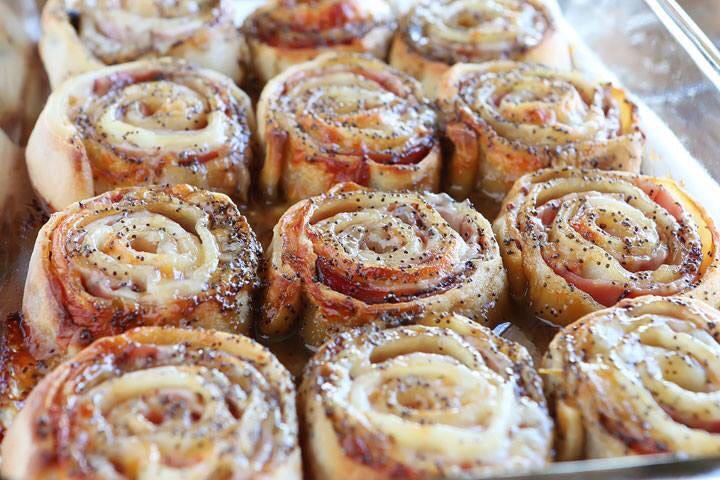 Hot Ham And Cheese Rolls