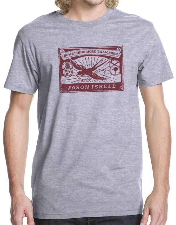 Soft 90/10 blend by Next Level Apparel. Deep Red Bird Graphic & Art on Grey. In Stock. $22. 

http://stores.portmerch.com/jasonisbell/jason-isbell-apparel/bird-t.html