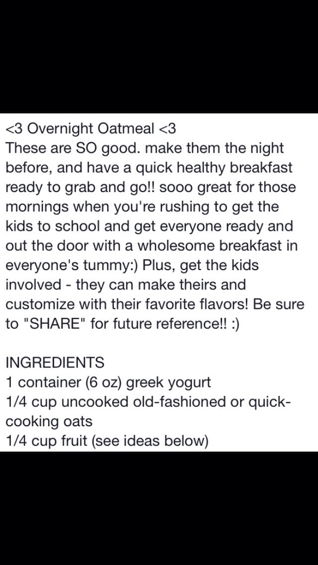 Overnight Oatmeal! Healthy And So Tasty