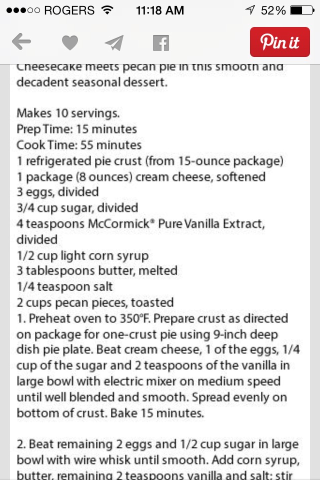 Vanilla Pecan Pie
