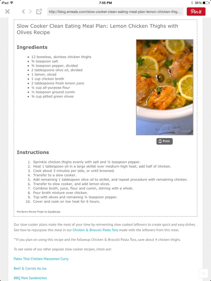 Slow Cooker Chicken Lemon