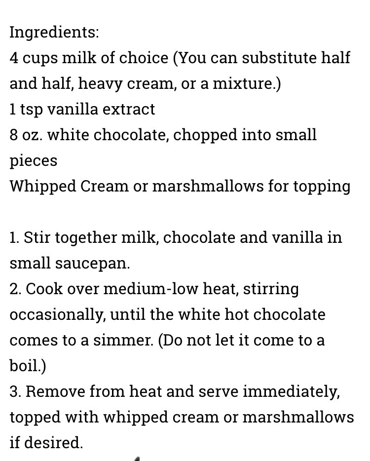 White Hot Chocolate!!