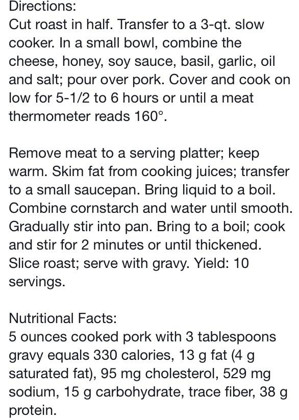 Crock Pot Parmesan Honey Pork Roast! 