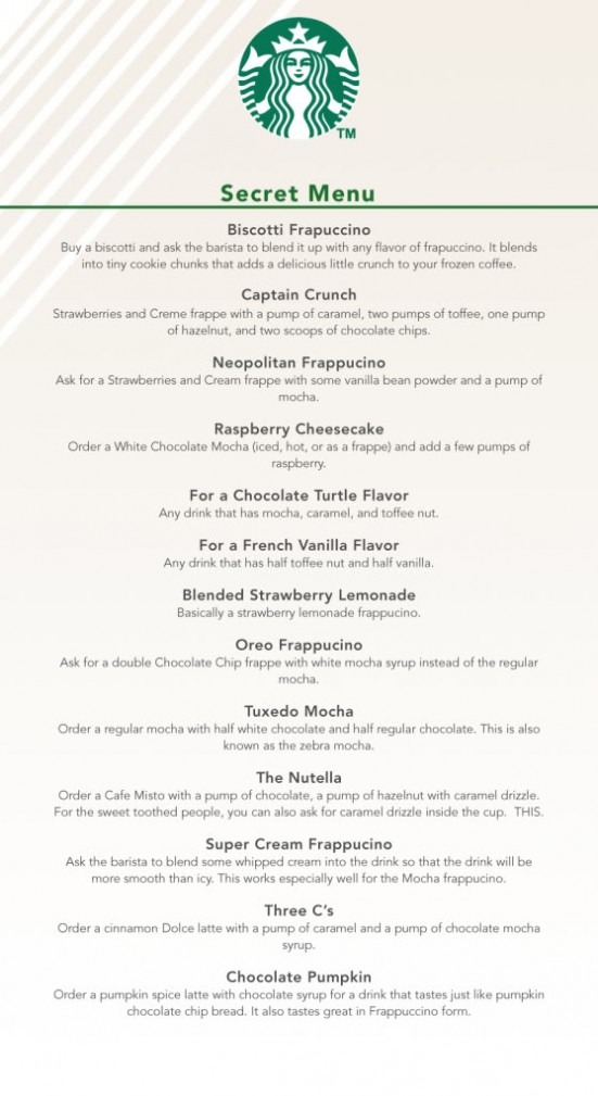 Secret menu 