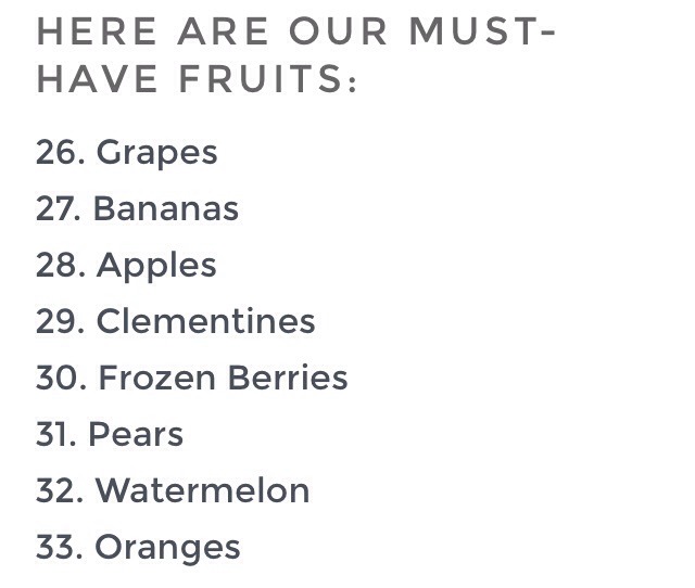 Fit Girl's Grocery List!