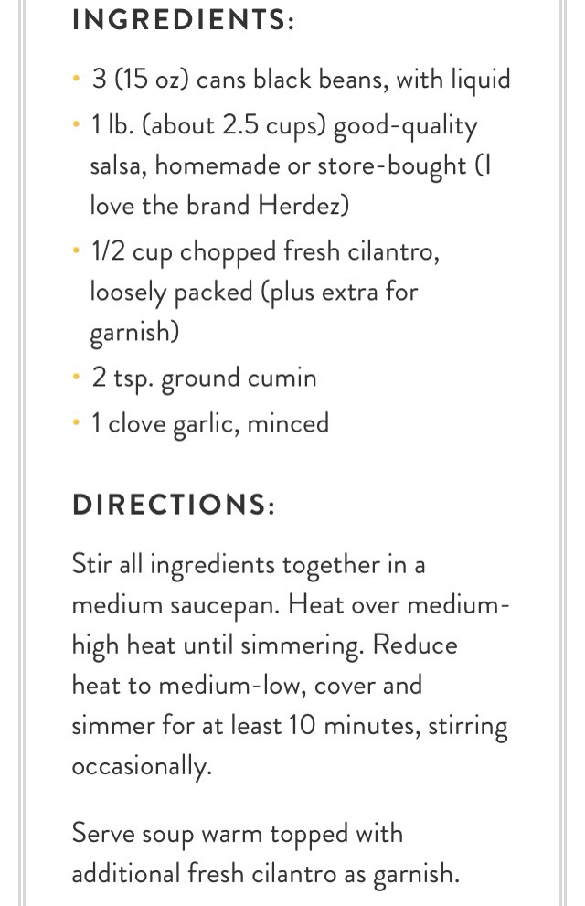 Healthy Ingredient Packed Black Bean Soup 