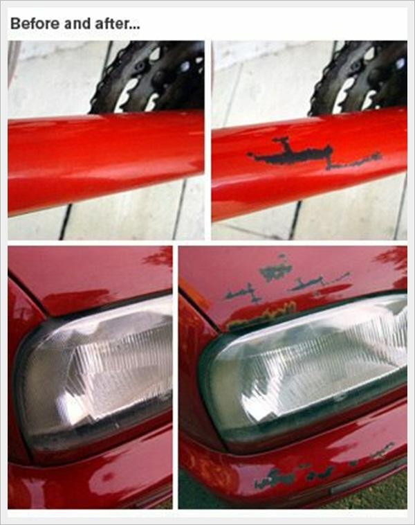 Anti Theft Stickers::
In order to render your bicycle, motorcycle or car damaged, these stickers are the best deal. We all know thieves go for shiny and prettier stuff.