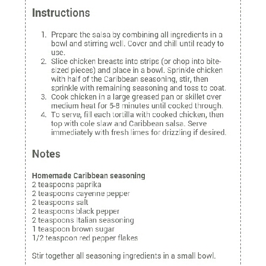 Carribean Chicken Taco's