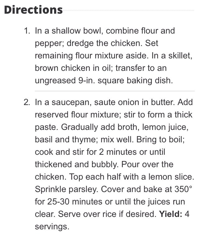 Baked Lemon Chicken