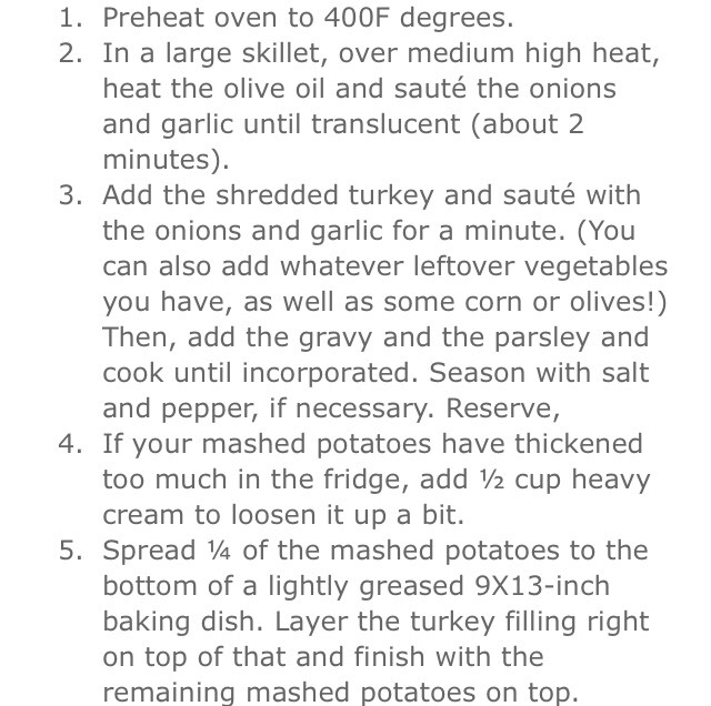 Turkey And Mashed Potatoes Casserole