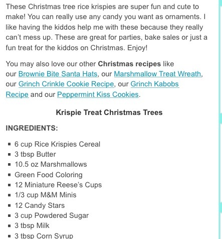 Christmas Tree Rice Crispy Treats 