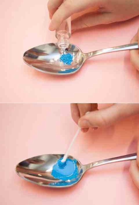 You can always do the marble effect on a spoon; less cleaning