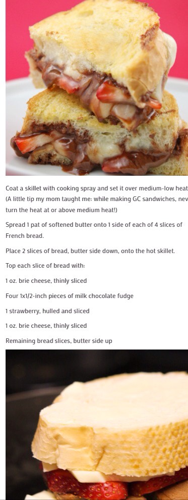 Fudgy strawberry brie grilled cheese sandwiches 