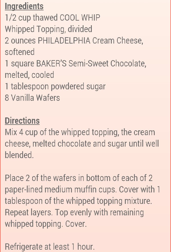No Bake Chocolate Cream Cupcakes! 