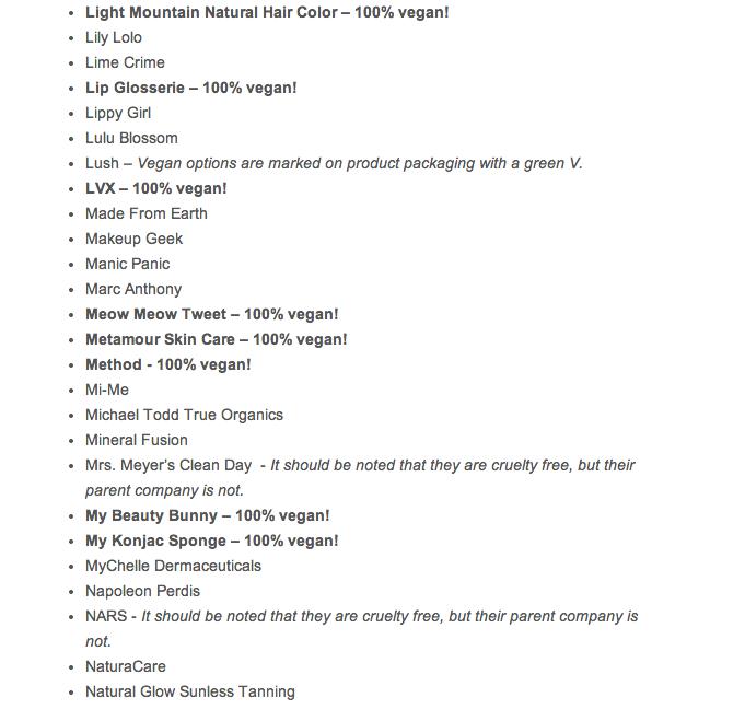 List Of CRUELTY FREE AND VEGAN Beauty Brands!!