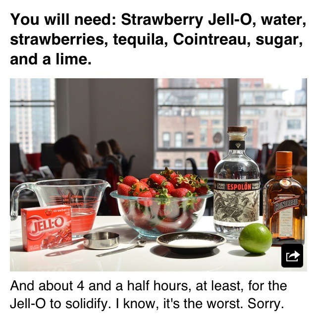 Strawberry Margarita Jello Shots! 