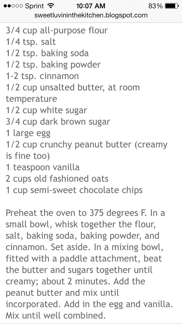 Peanut Butter Oatmeal Chocolate Chip Cookies🍪