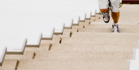 8. Take The Stairs
Have a choice between riding and climbing? Including 2-3 minutes of stair climbing per day - covering about three to five floors - can burn enough calories to eliminate the average American's annual weight gain of 1 to 2 pounds a year.