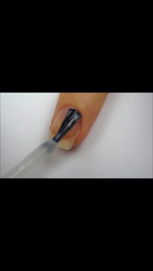 Add top clear coat as base of nail