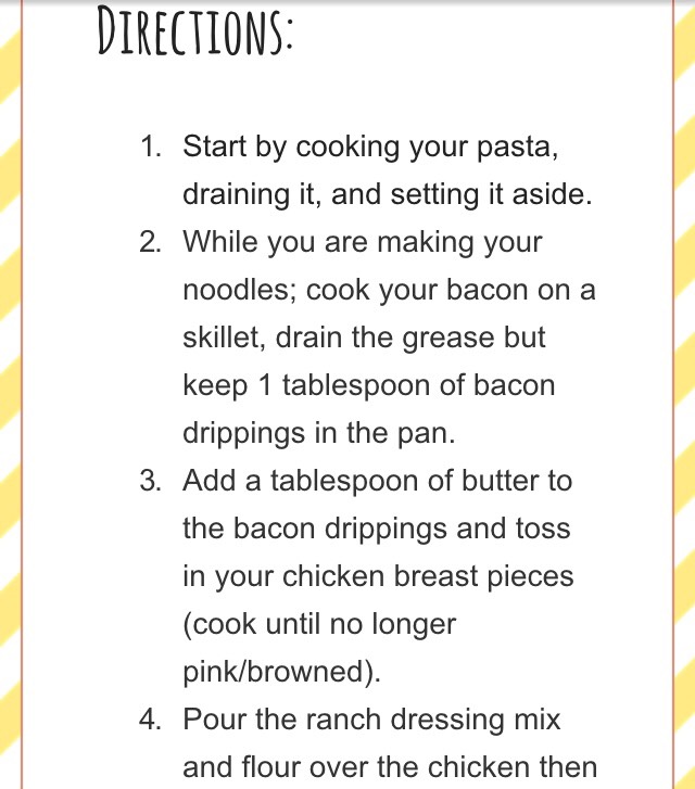 Chicken Bacon Ranch Pasta Recipe 