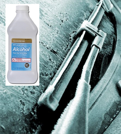 wipe your windshield with alcohol 