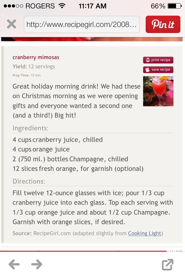 Cranberry Mimosas