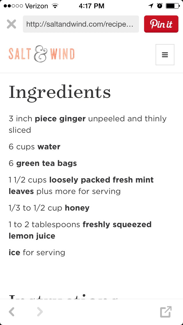 Ginger Mint Green Iced Tea (Vegan Friendly)
