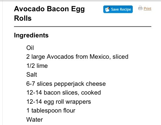 Avocado Bacon Egg Rolls