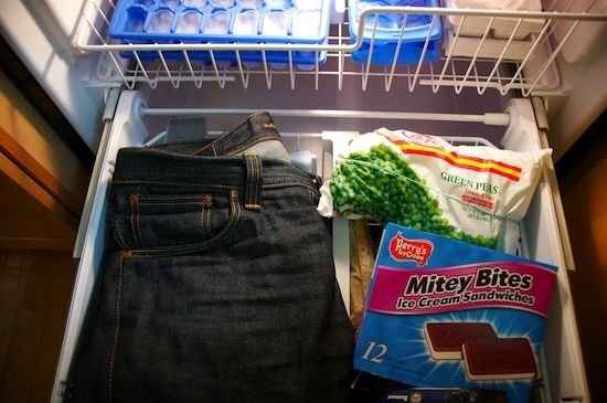 19. Leave your jeans overnight in the freezer to make them smell better.