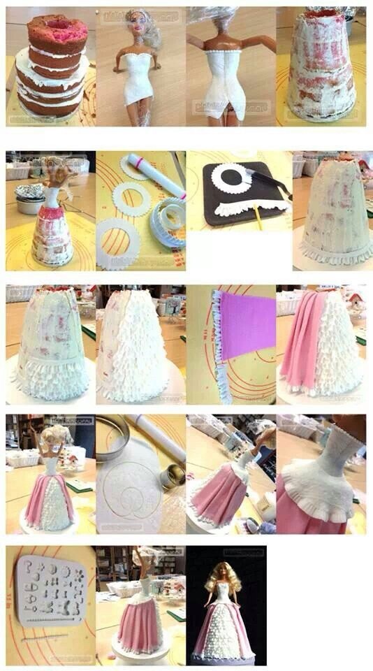 Awesome Tutorials On Doll Cakes. And Step By Step Elsa's Let It Go Cake. 😘
