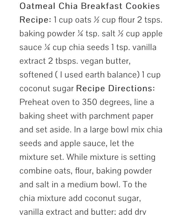 Oatmeal Chia Breakfast Cookies