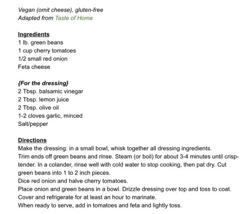 Balsamic Green Bean Salad 