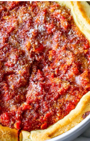 Chicago style deep dish pizza 