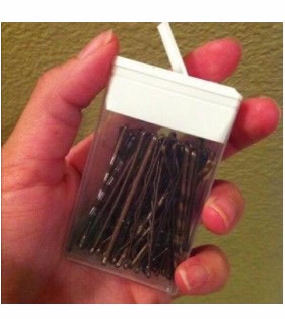Store all your bobby pins in a tic tac box!