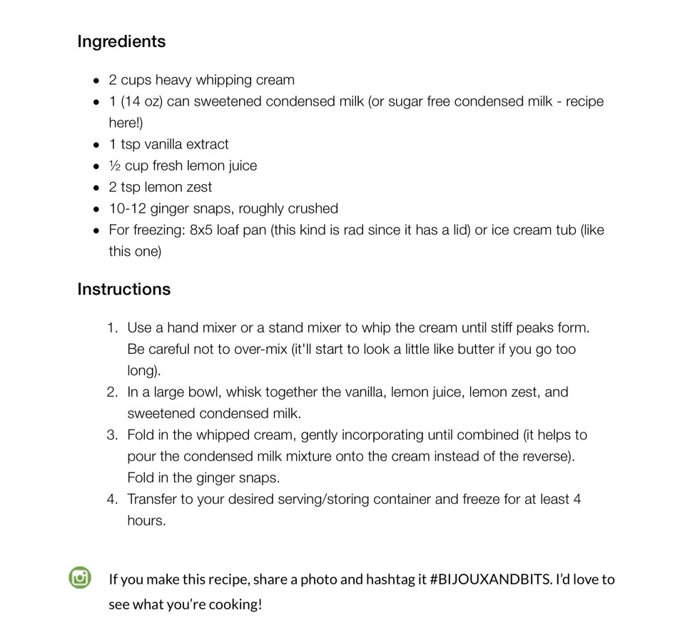 Lemon Ginger Snap Ice Cream 