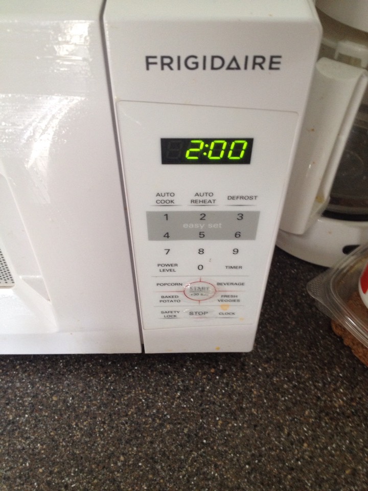 I have a small microwave but it works pretty well, so I put them in for two minutes which usually cooks them almost all the way.
