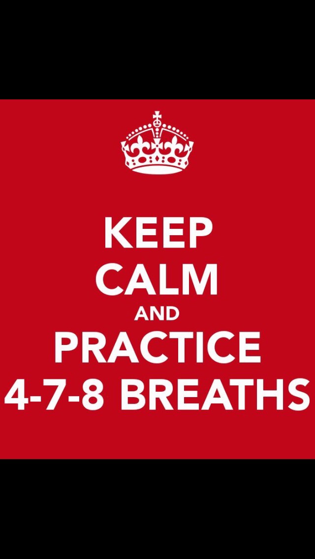 4-7-8 breaths are a simple way to calm yourself down when you can't sleep or are maybe nervous or anxious! 
Breath in 4 seconds
Hold your breath for 7 seconds
Breath out 8 seconds

