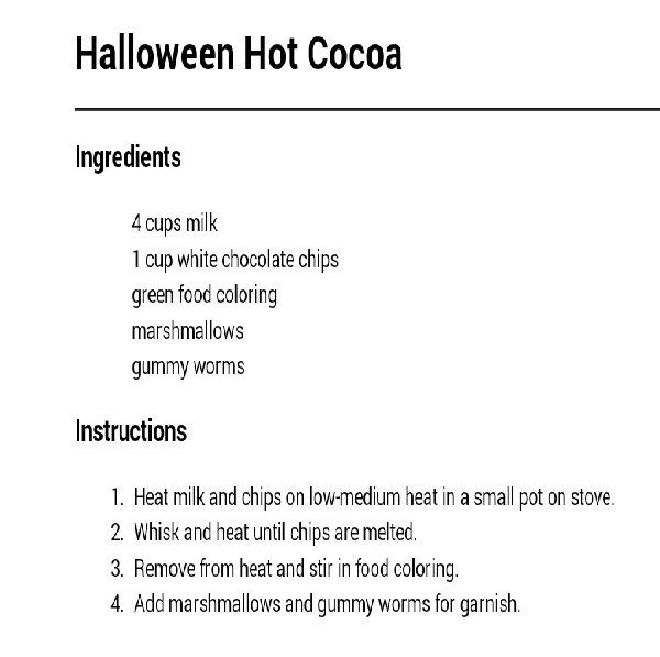 Halloween Hot Chocolate!