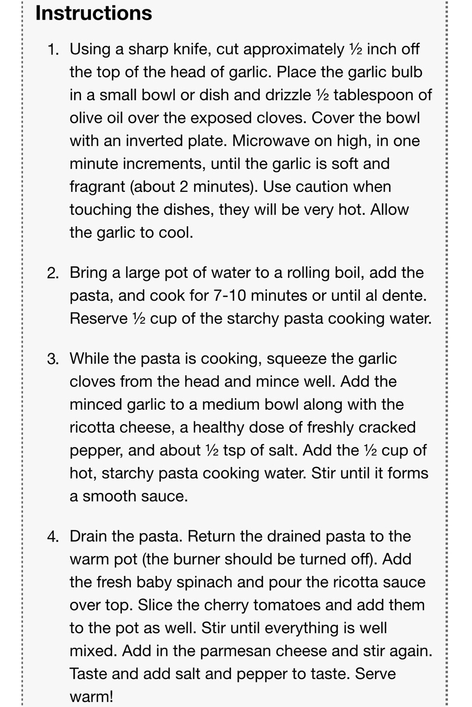 Roasted Garlic Pasta Salad
