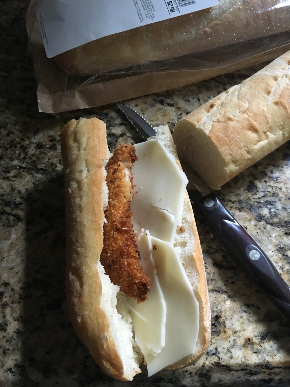Add sliced cheese and the chicken 
