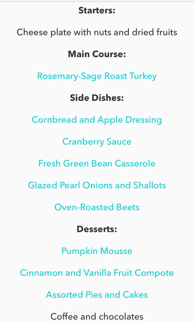 Thanksgiving Menu Plans #friendsgiving