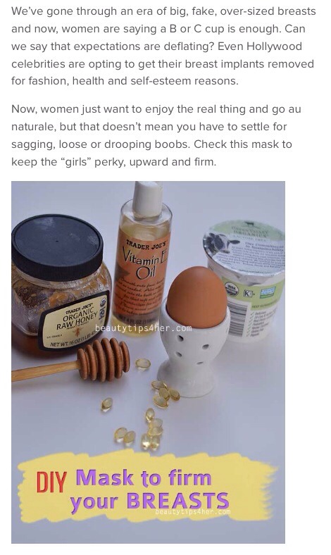 DIY!! Natural Breast Firming Mask Receipe