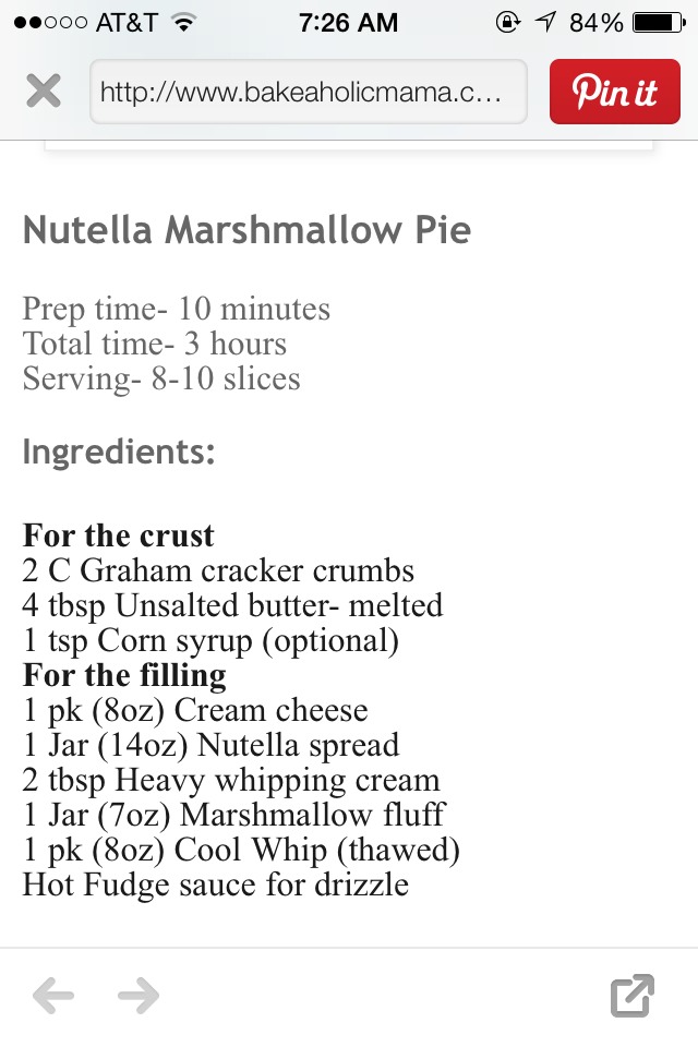 Nutella Marshmallow Pie