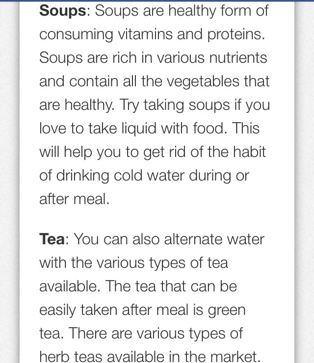 Drinking Cold Water During Or After Meal Is Harmful