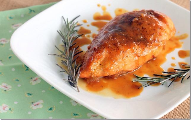 6. Bake the chicken covered at 400 degrees F for 20 minutes. Then remove the cover, baste the chicken with the sauce, and continue to cook for an additional 20 – 30 minutes uncovered, or until the chicken is browned on top and cooked through.